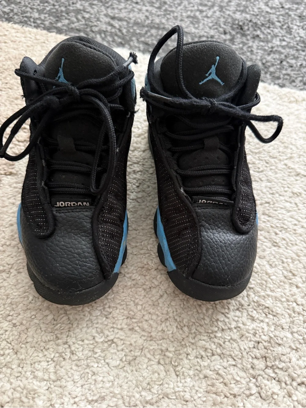 Nike Air Jordan 13 Black & Light Blue Retro Toddler 12C Basketball Shoes